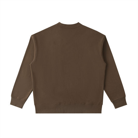SVRF Pocket Crew sweatshirt in Coffee, shown from the back