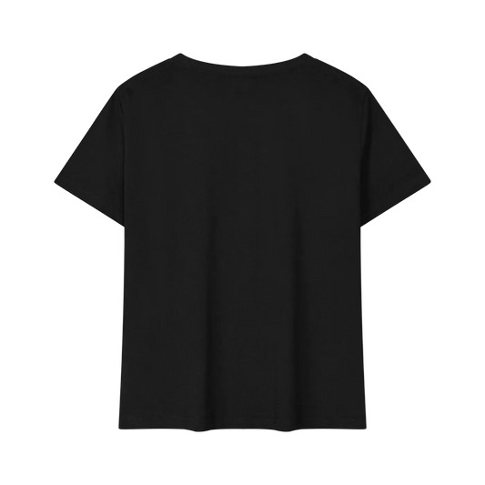 SVRF Fin Baby Tee in black, back view, plain