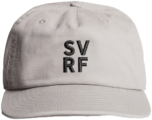 SVRF Stacked Cap in Bone with black SV / RF embroidery
