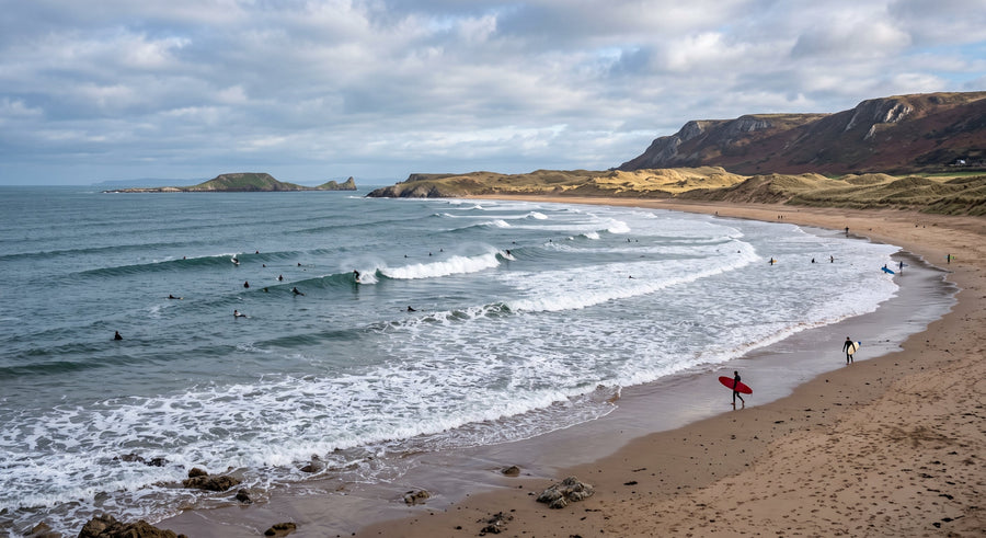 Surf on the Gower coast, South Wales