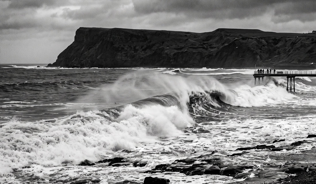 Surf at Saltburn-by-the-Sea on the North Yorkshire coast