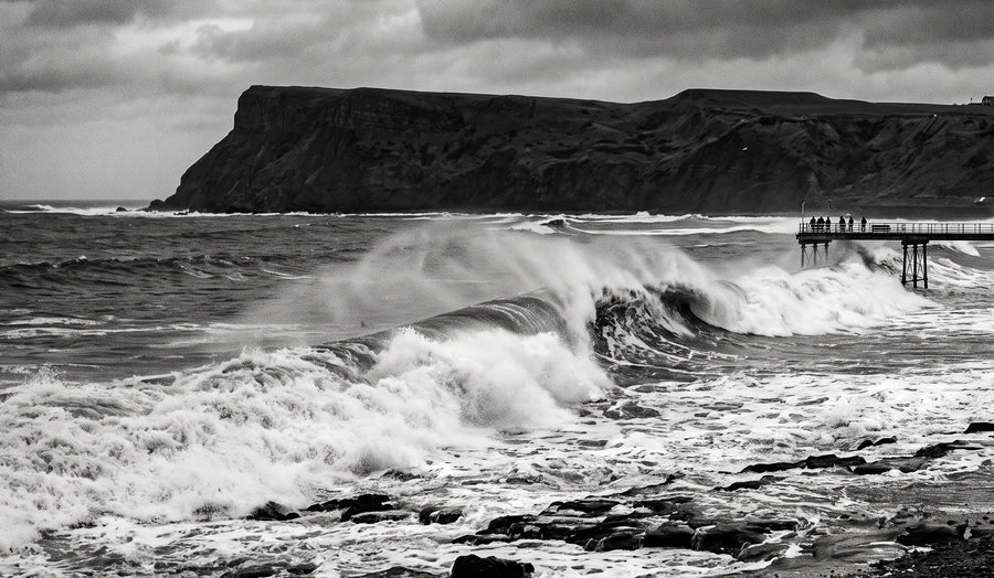 Surf at Saltburn-by-the-Sea on the North Yorkshire coast