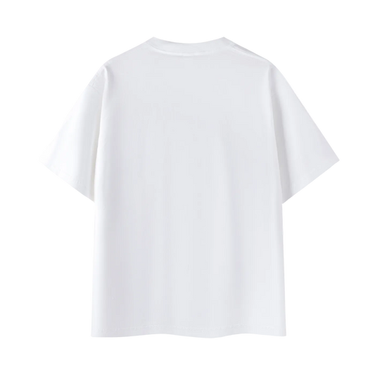 SVRF Ballpoint Tee in white, back view, plain