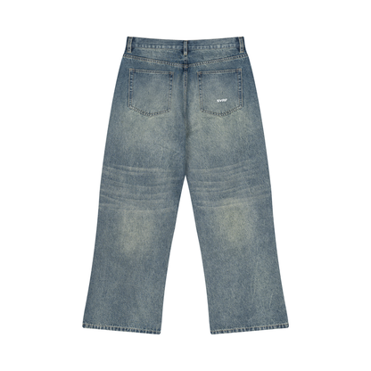 Men’s Vintage Wash Wide Leg Jeans