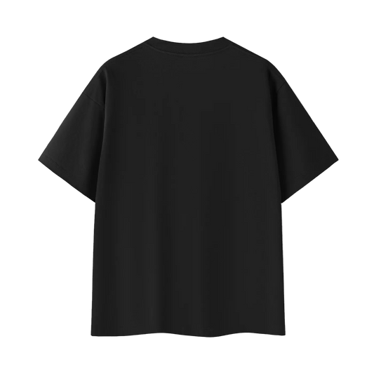 SVRF Ballpoint Tee in black, back view, plain