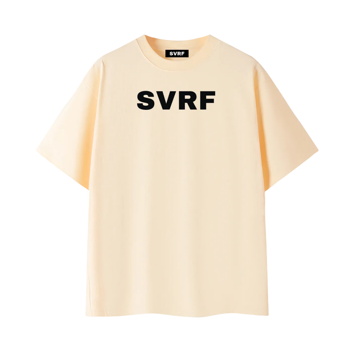 SVRF Big Logo Tee in apricot, front view with large SVRF chest print