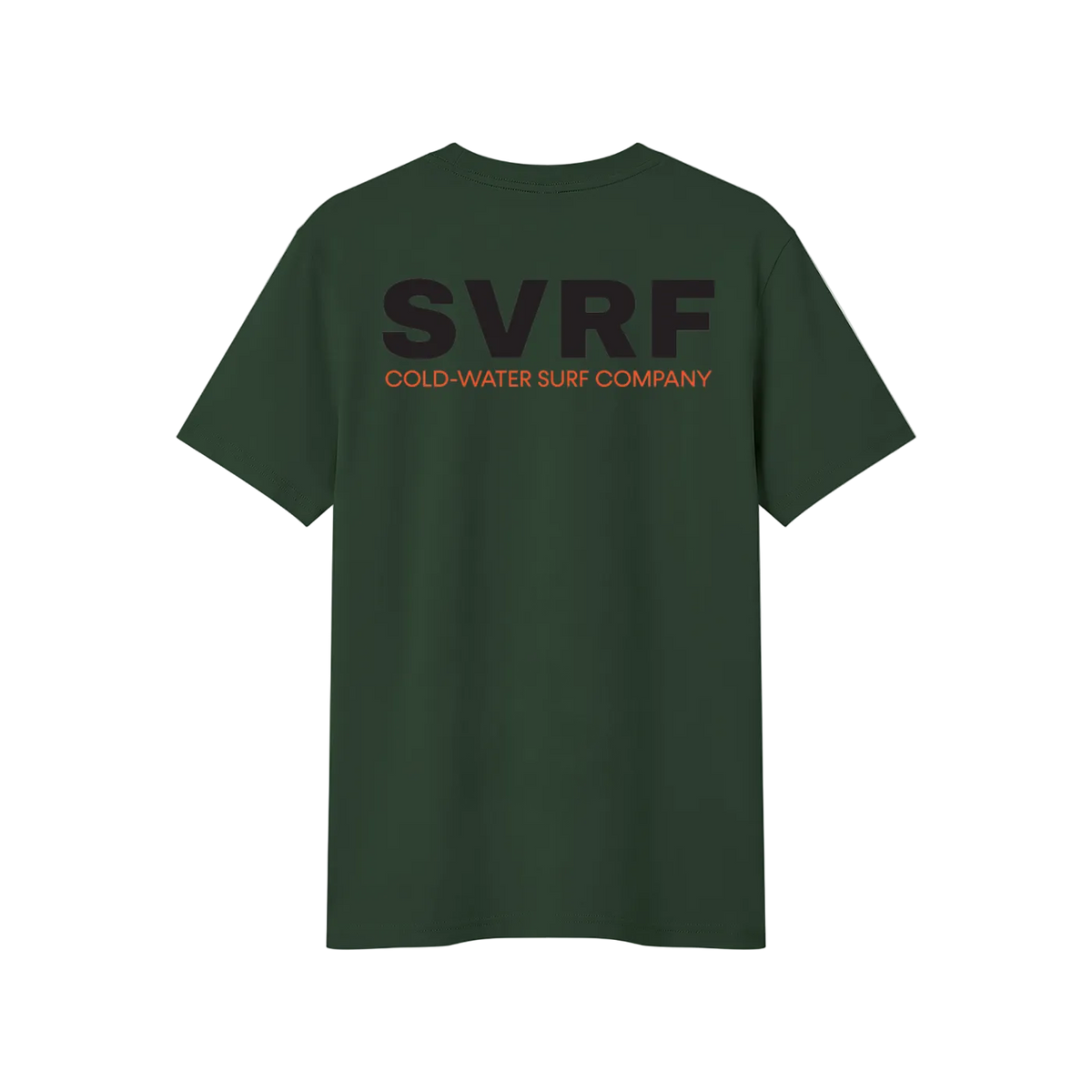 SVRF Core Tee in Olive, shown from the back
