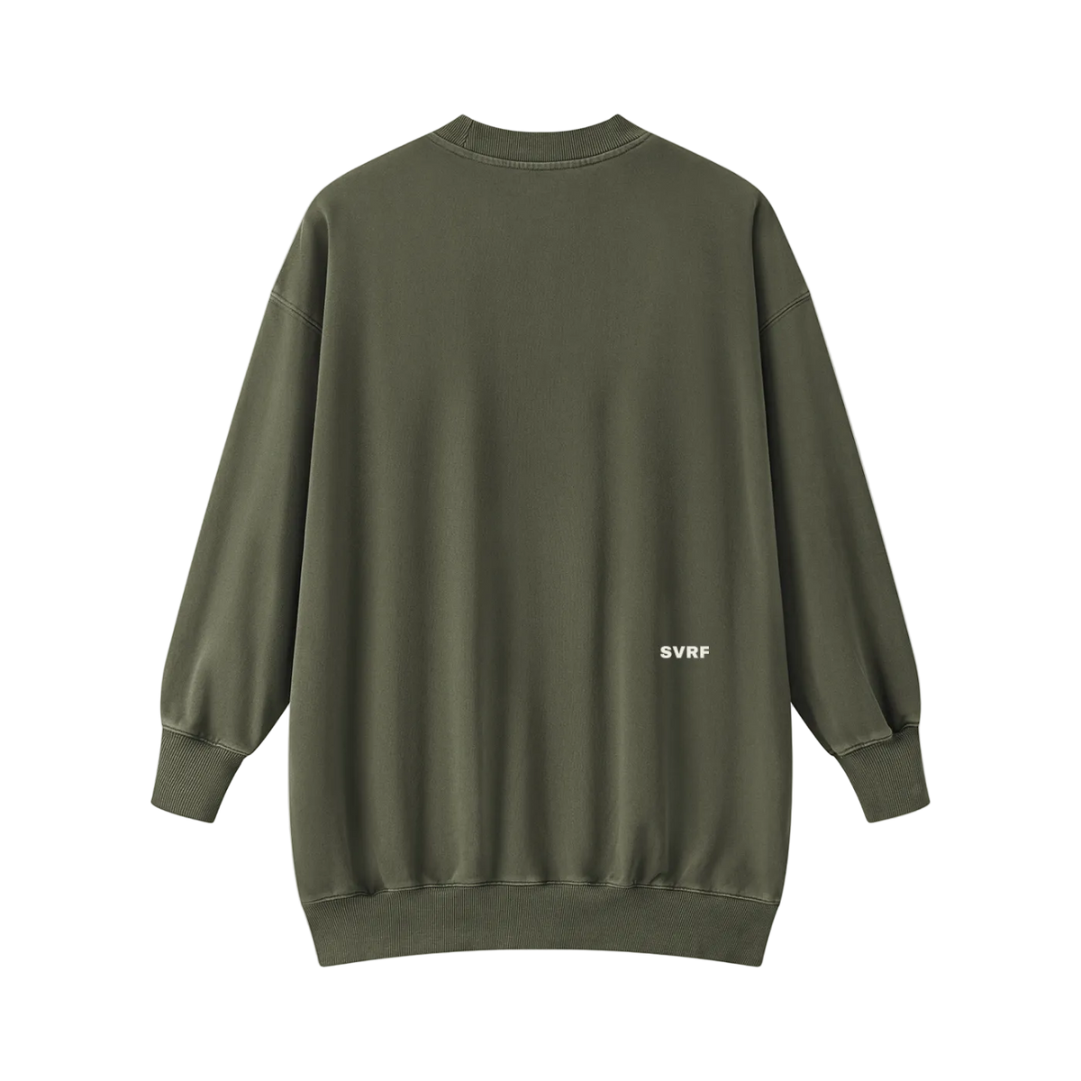 SVRF Sweater Dress in Olive, back