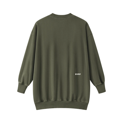 SVRF Sweater Dress in Olive, back