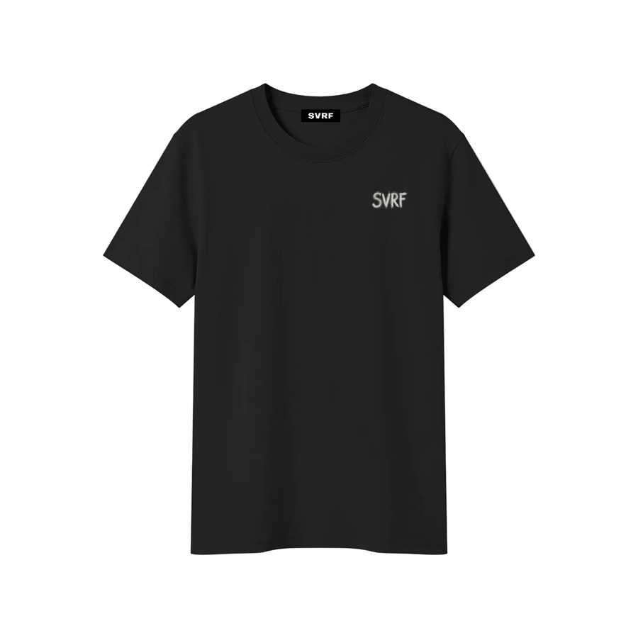 SVRF Ballpoint Tee in black, front view