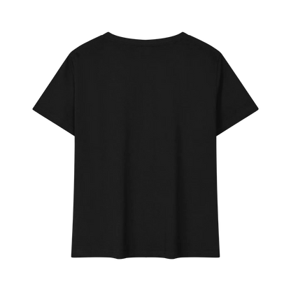 SVRF Fin Baby Tee in black, back view, plain
