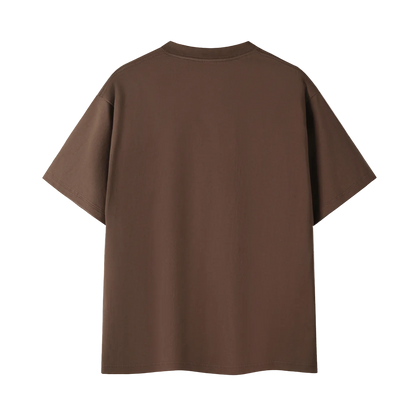 SVRF Big Logo Tee in coffee, back view, plain