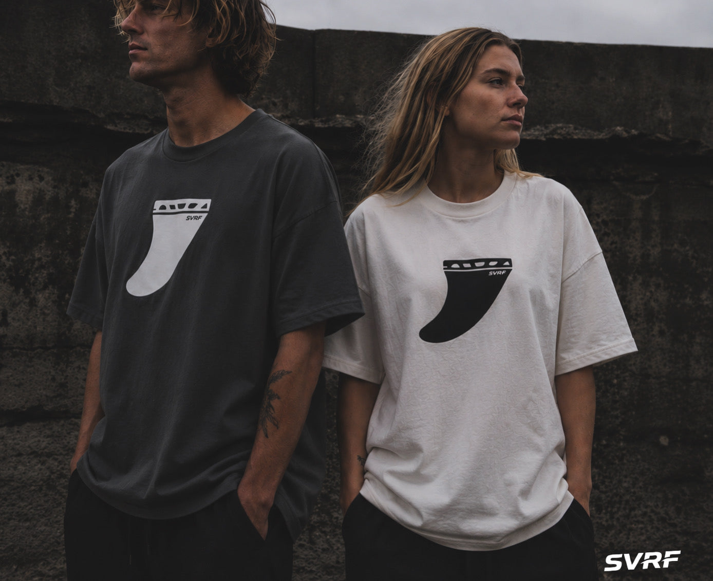 Single Fin Grey Tee