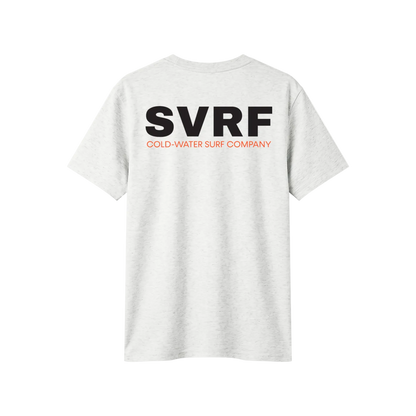SVRF Core Tee in Grey Marl, shown from the back