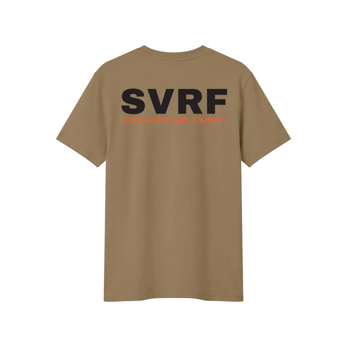 SVRF Core Tee in Khaki, shown from the back