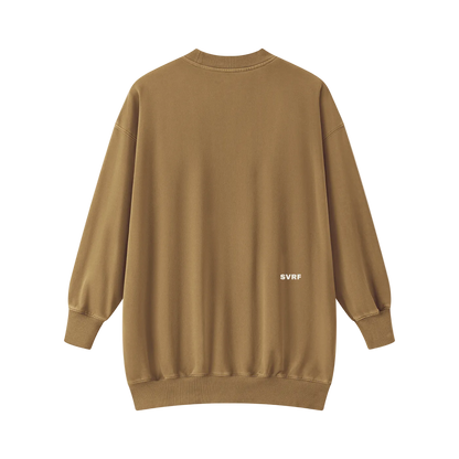 SVRF Sweater Dress in Khaki, back