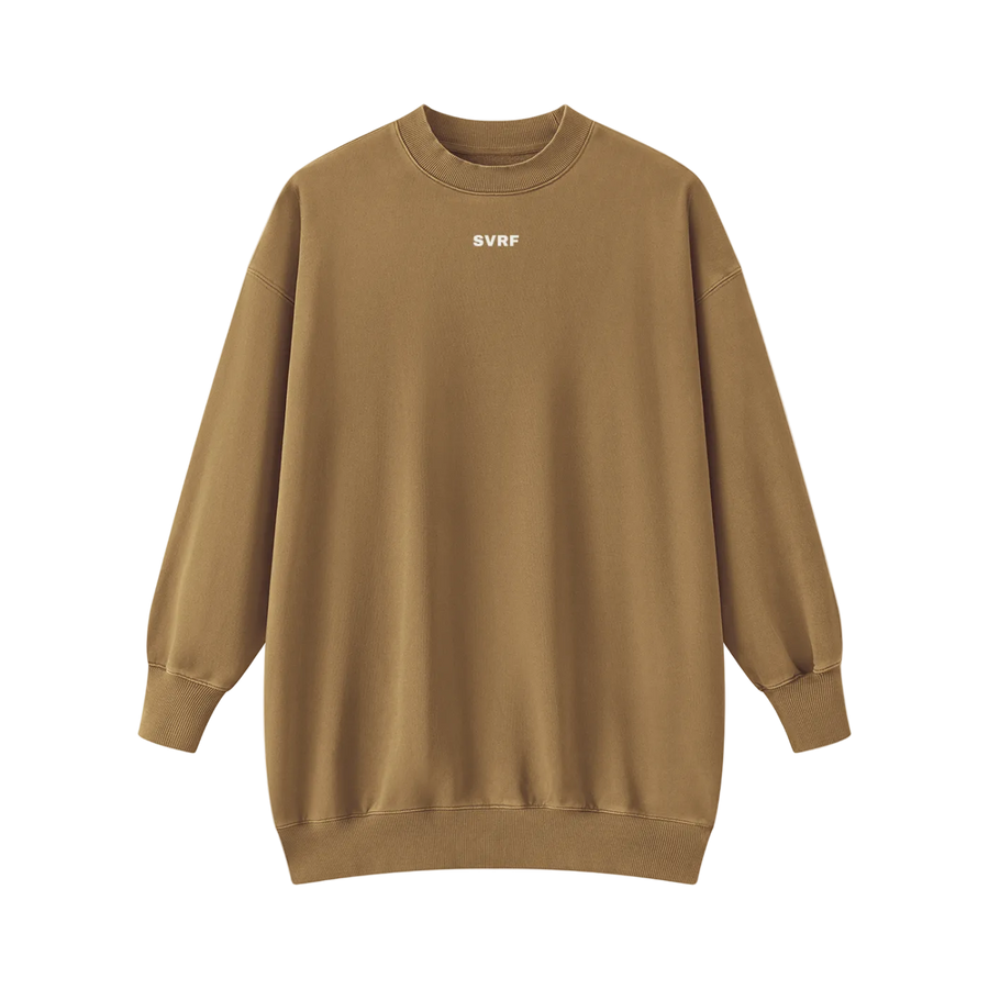 SVRF Sweater Dress in Khaki, front