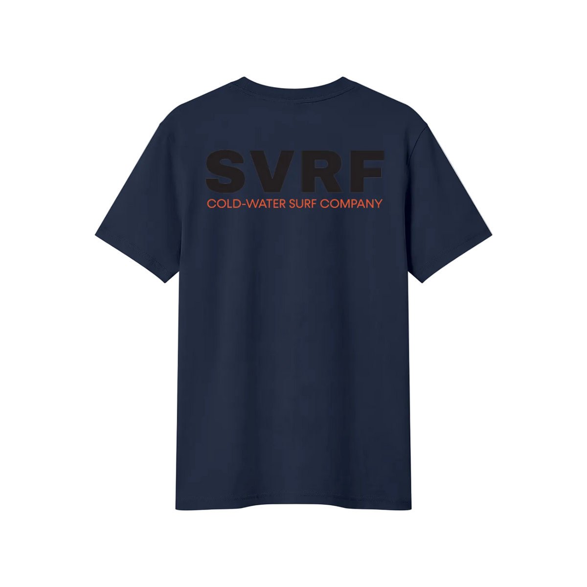 SVRF Core Tee in Navy, shown from the back