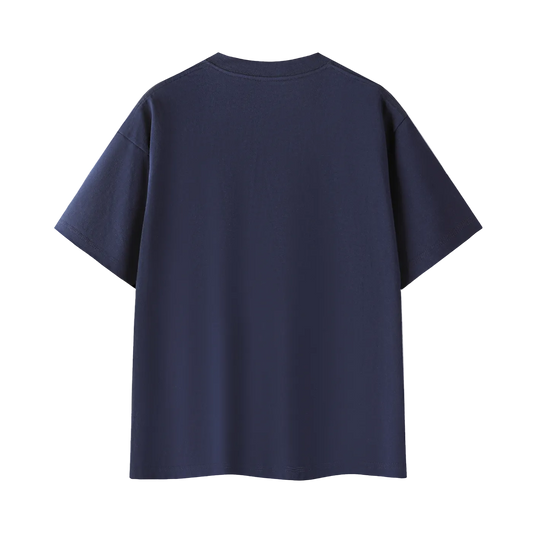 SVRF Big Logo Tee in navy, back view, plain