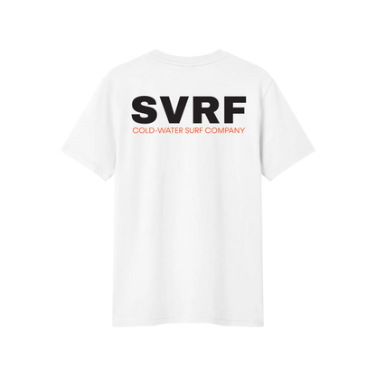 SVRF Core Tee in White, shown from the back