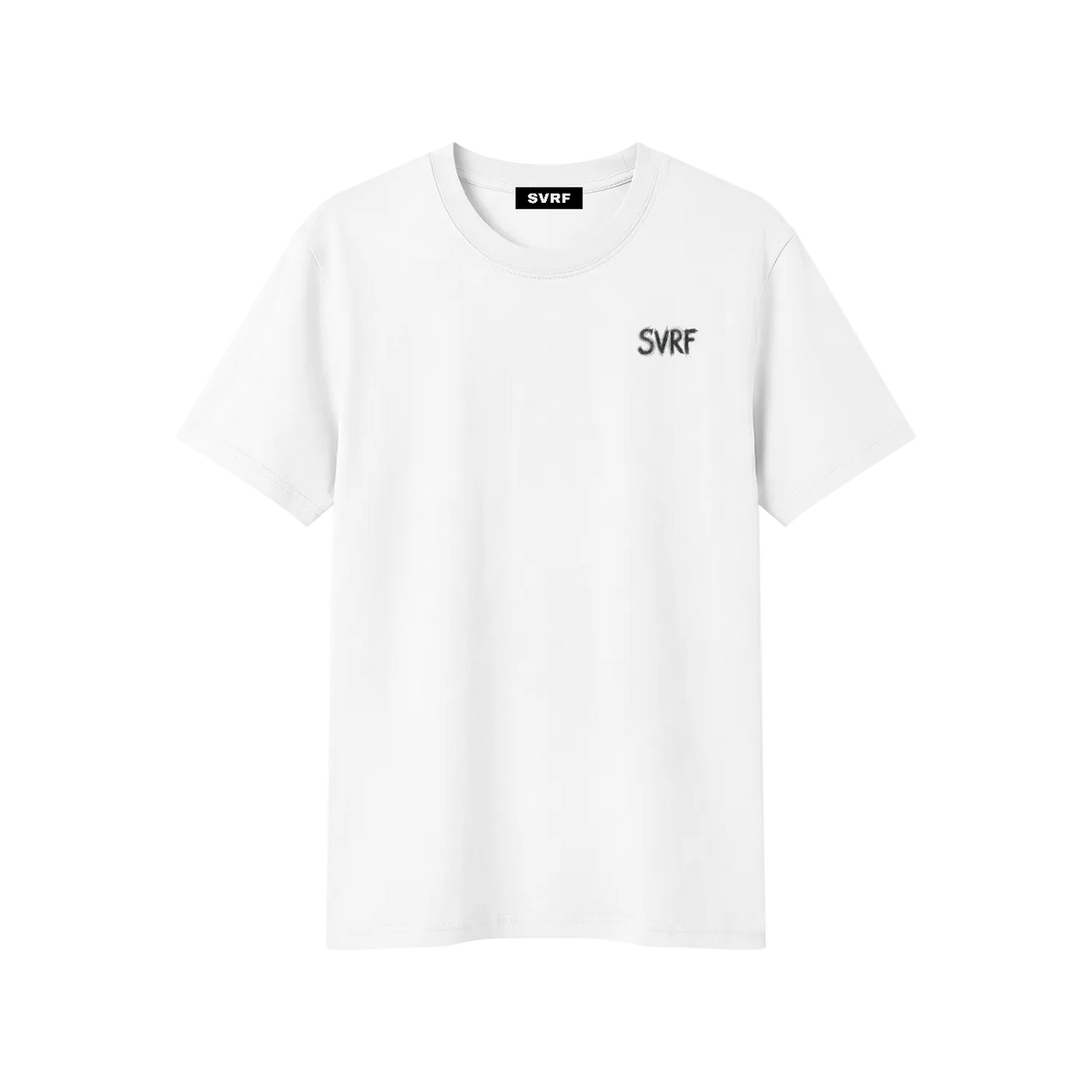 SVRF Ballpoint Tee in white, front view