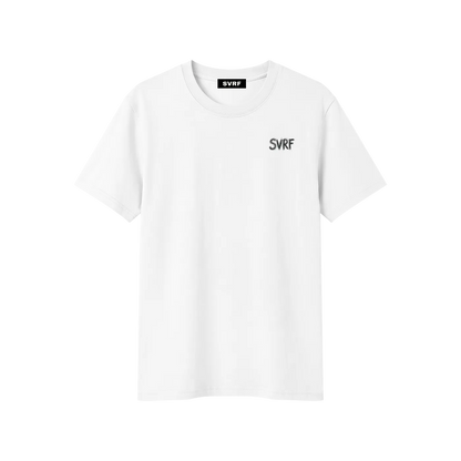 SVRF Ballpoint Tee in white, front view