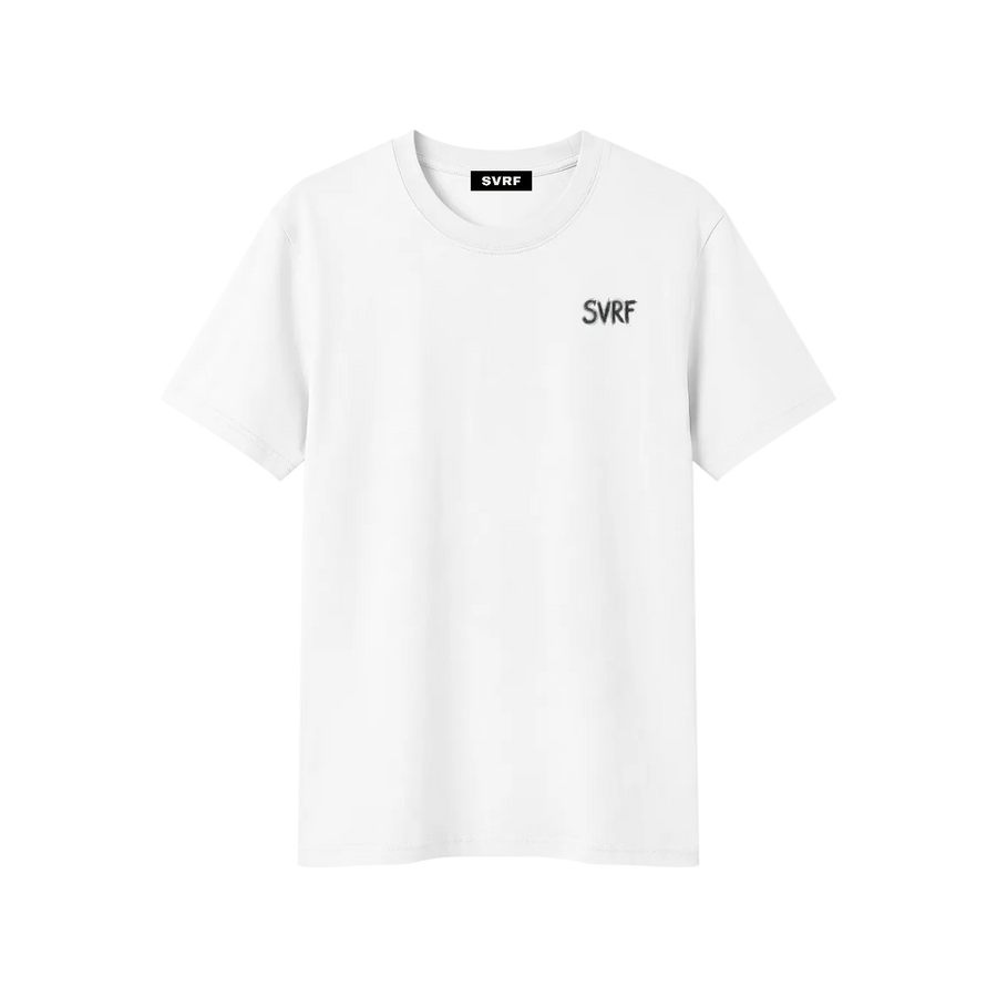 SVRF Ballpoint Tee in white, front view