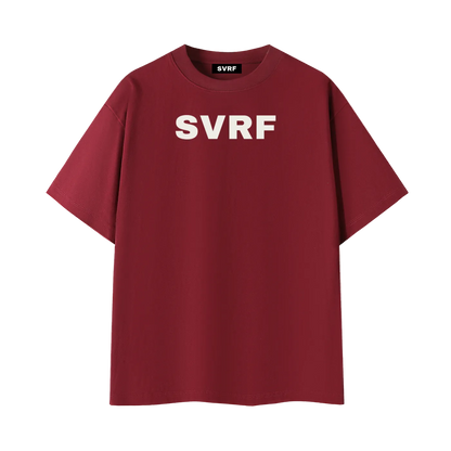 SVRF Big Logo Tee in claret, front view with large SVRF chest print
