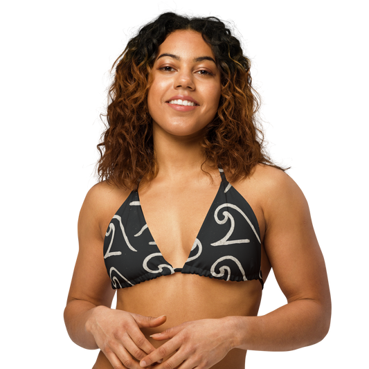 Breaker wave recycled string bikini top