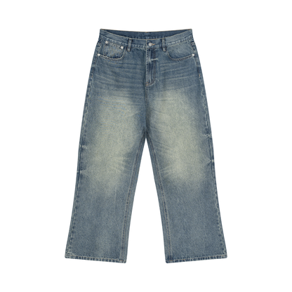 Men’s Vintage Wash Wide Leg Jeans