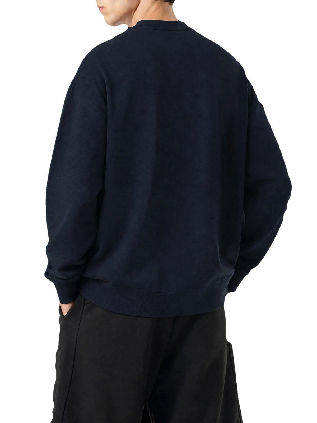 SVRF Seal Pocket Crew in navy, back view, plain