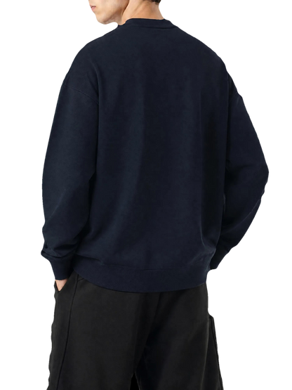 SVRF Seal Pocket Crew in navy, back view, plain