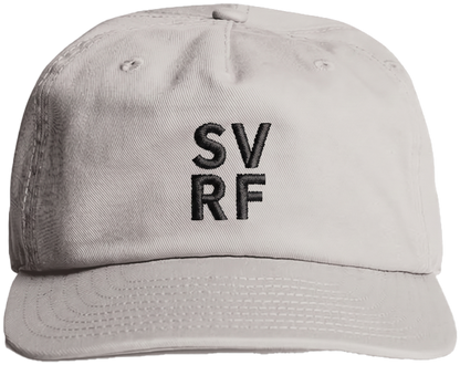 SVRF Stacked Cap in Bone with black SV / RF embroidery