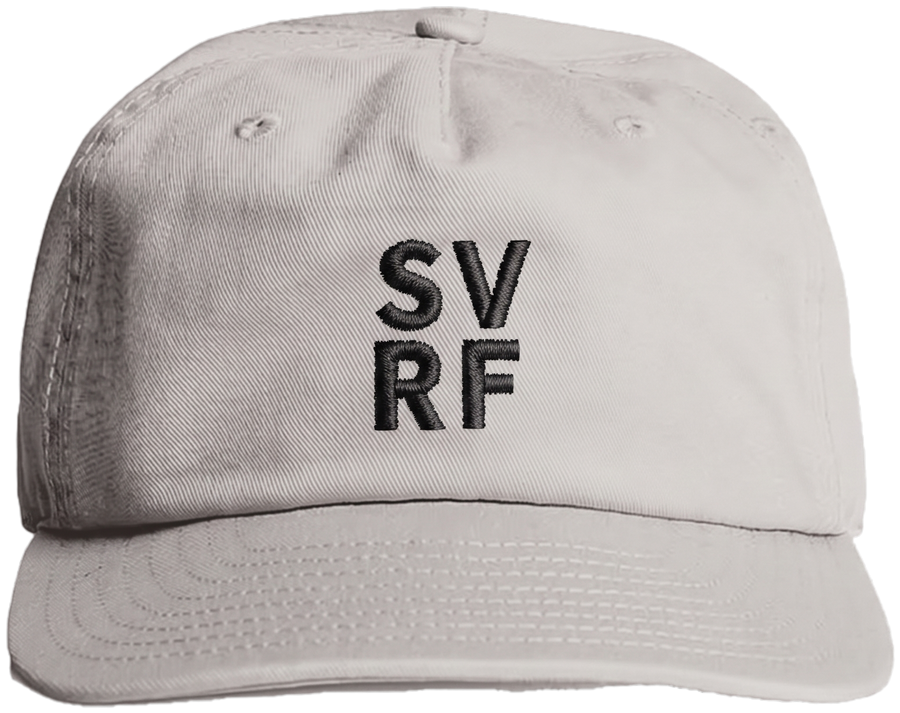 SVRF Stacked Cap in Bone with black SV / RF embroidery