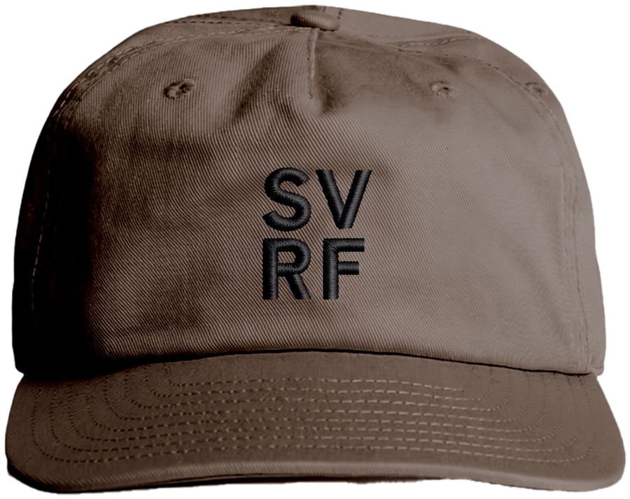 SVRF Stacked Cap in Walnut with black SV / RF embroidery